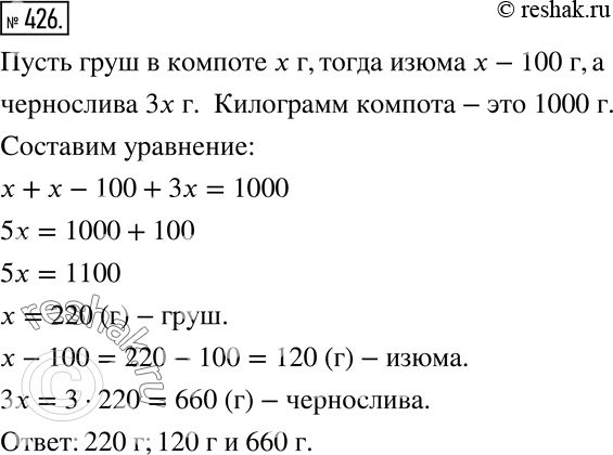 Решение 2. номер 426 (страница 123) гдз по алгебре 7 класс Дорофеев, Суворова, учебник