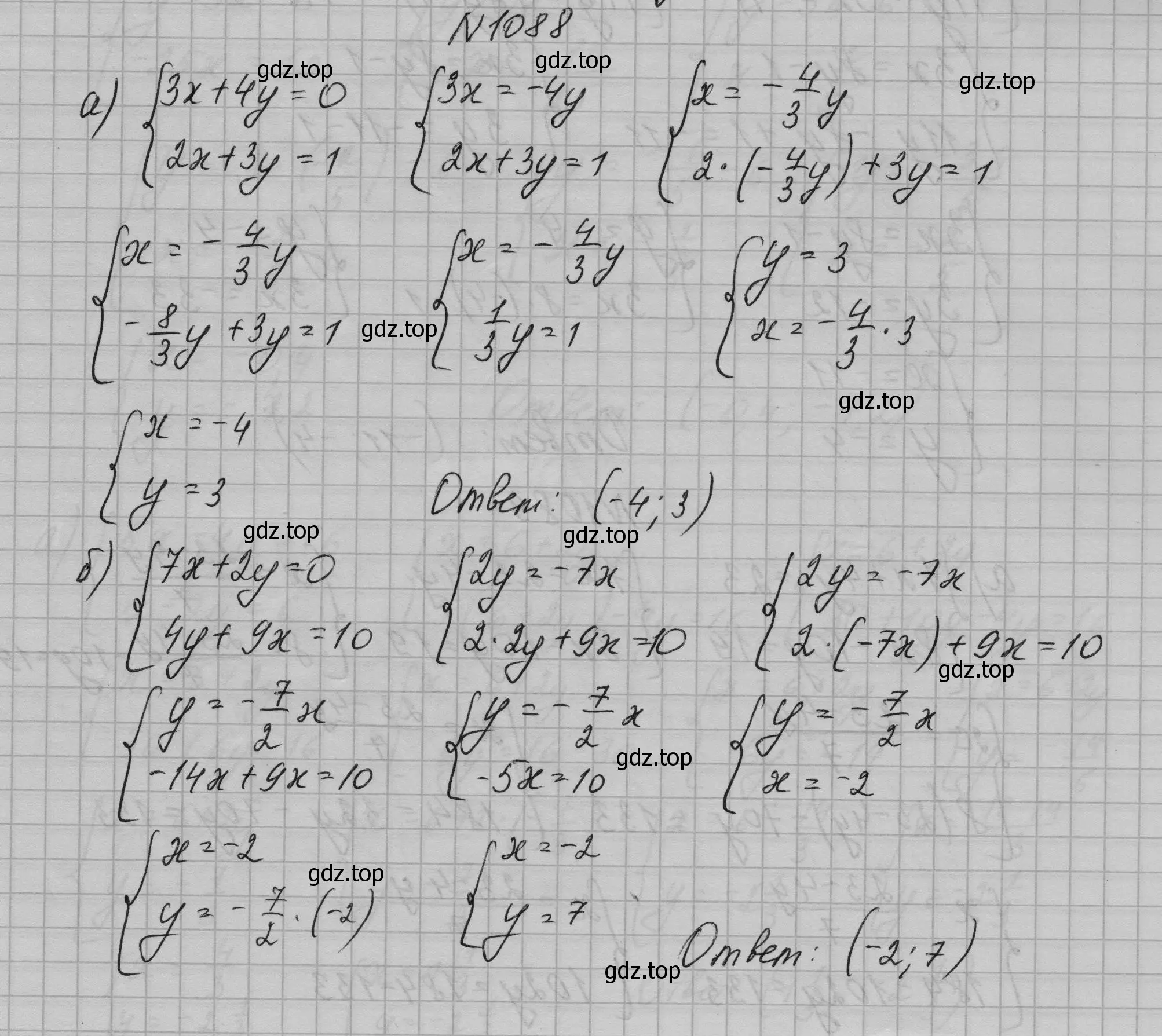 Решение номер 1088 (страница 216) гдз по алгебре 7 класс Макарычев, Миндюк, учебник