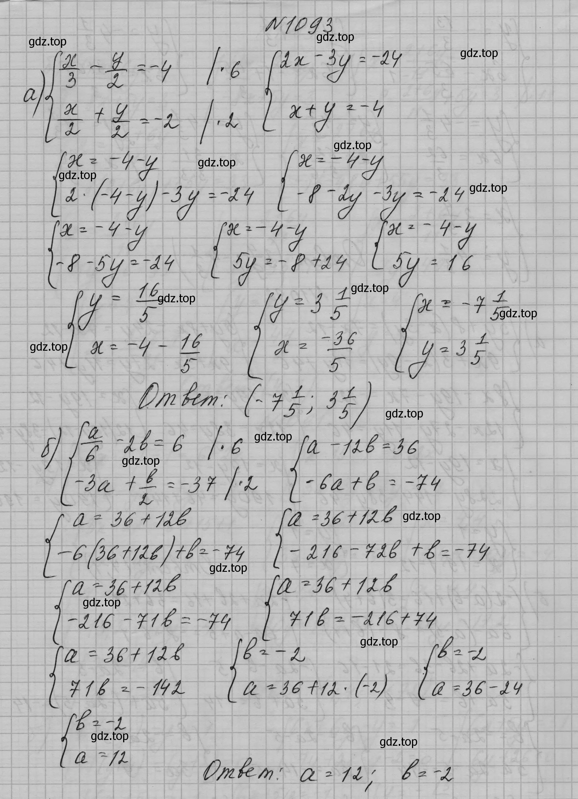 Решение номер 1093 (страница 216) гдз по алгебре 7 класс Макарычев, Миндюк, учебник