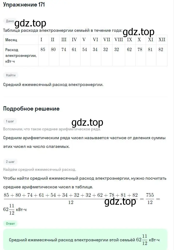 Решение номер 171 (страница 39) гдз по алгебре 7 класс Макарычев, Миндюк, учебник