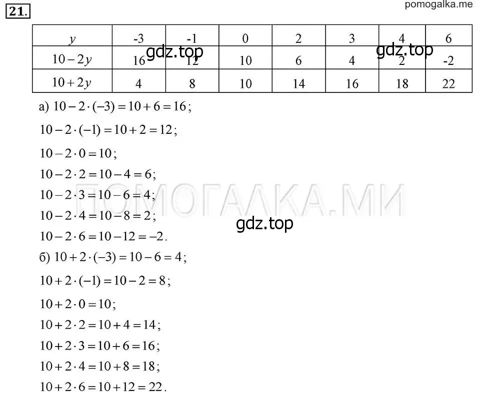 Решение 2. номер 21 (страница 9) гдз по алгебре 7 класс Макарычев, Миндюк, учебник