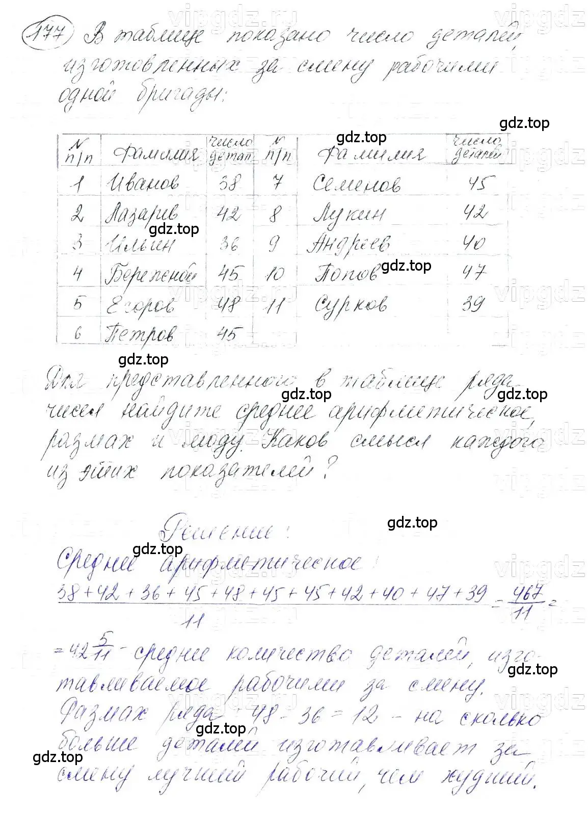 Решение 5. номер 177 (страница 40) гдз по алгебре 7 класс Макарычев, Миндюк, учебник