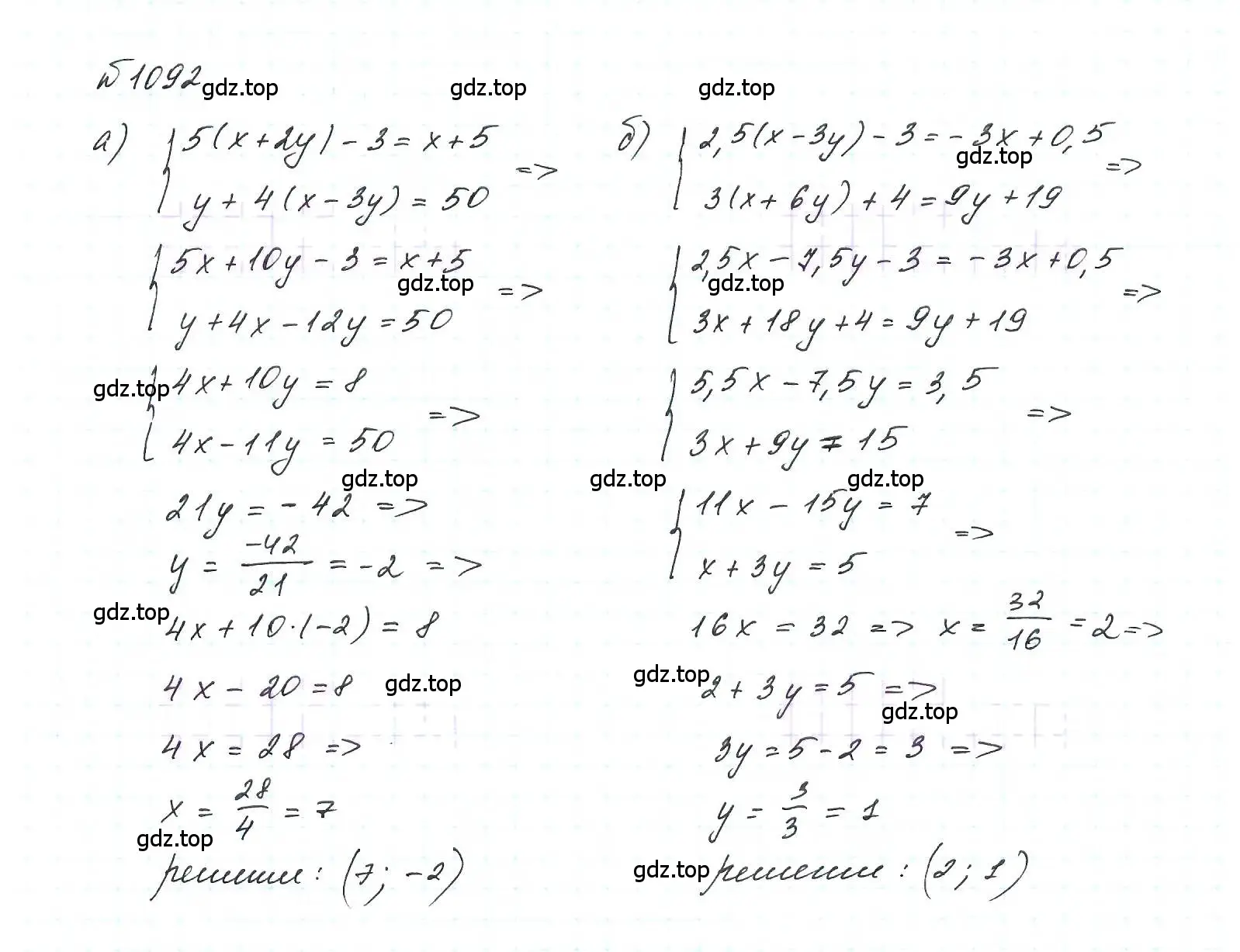 Решение 6. номер 1092 (страница 218) гдз по алгебре 7 класс Макарычев, Миндюк, учебник