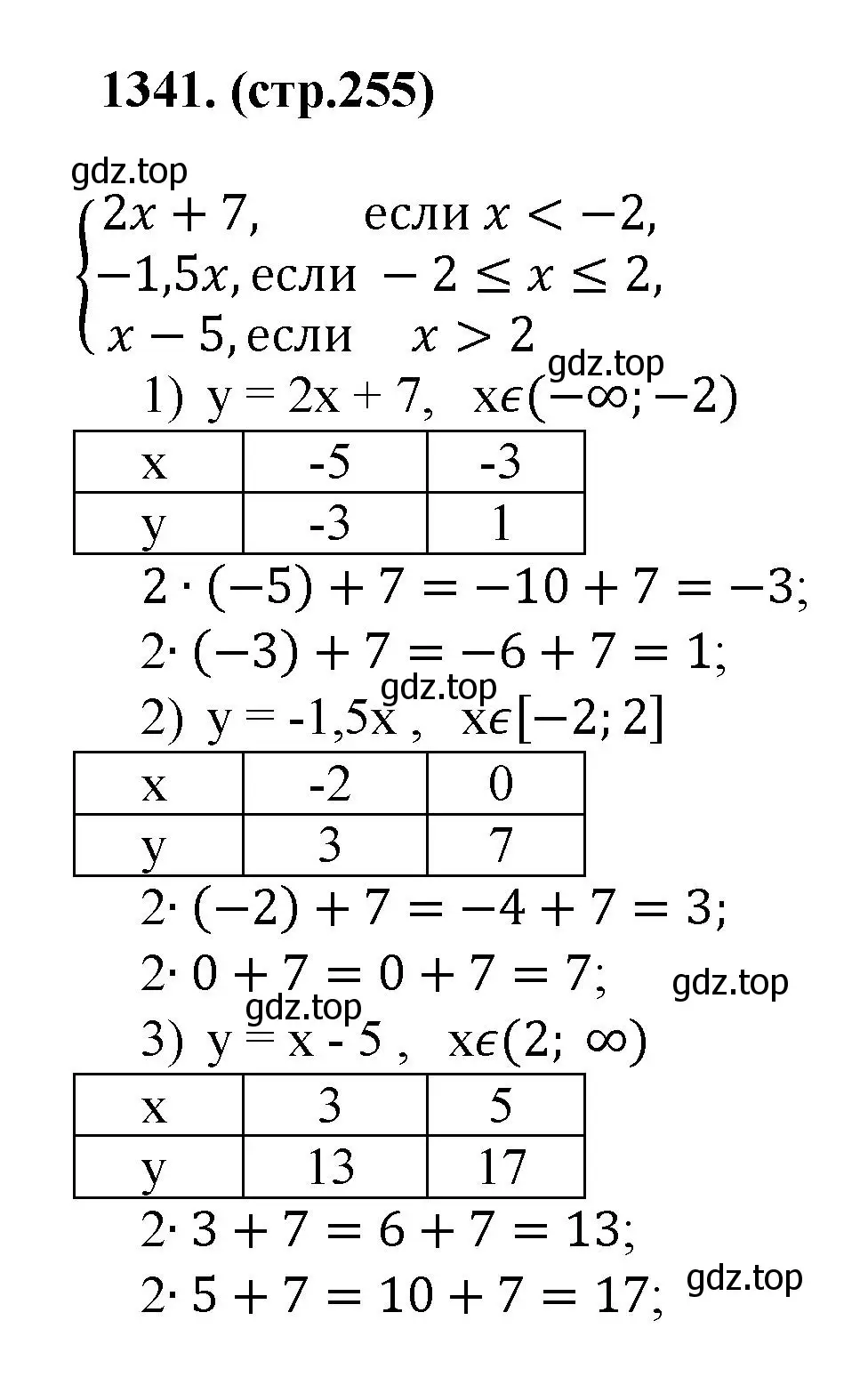 Решение номер 1341 (страница 255) гдз по алгебре 7 класс Мерзляк, Полонский, учебник