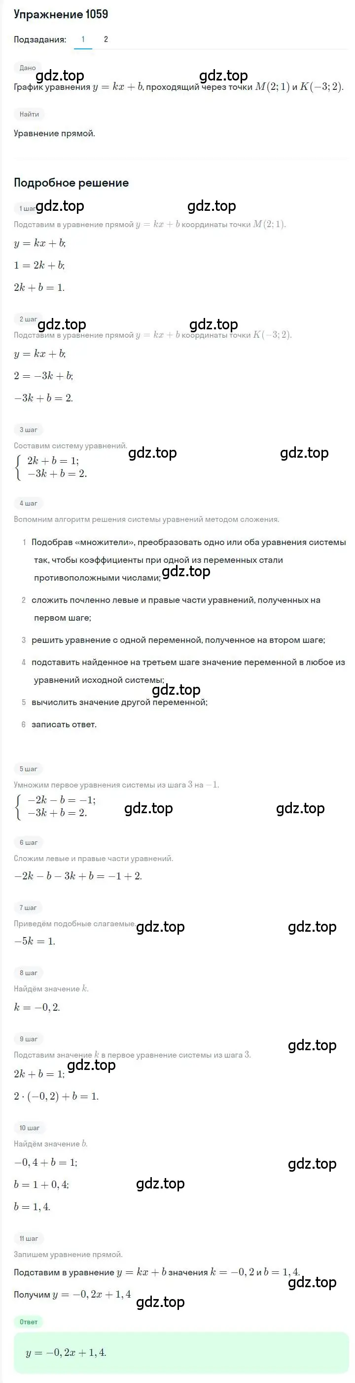 Решение номер 1059 (страница 211) гдз по алгебре 7 класс Мерзляк, Полонский, учебник