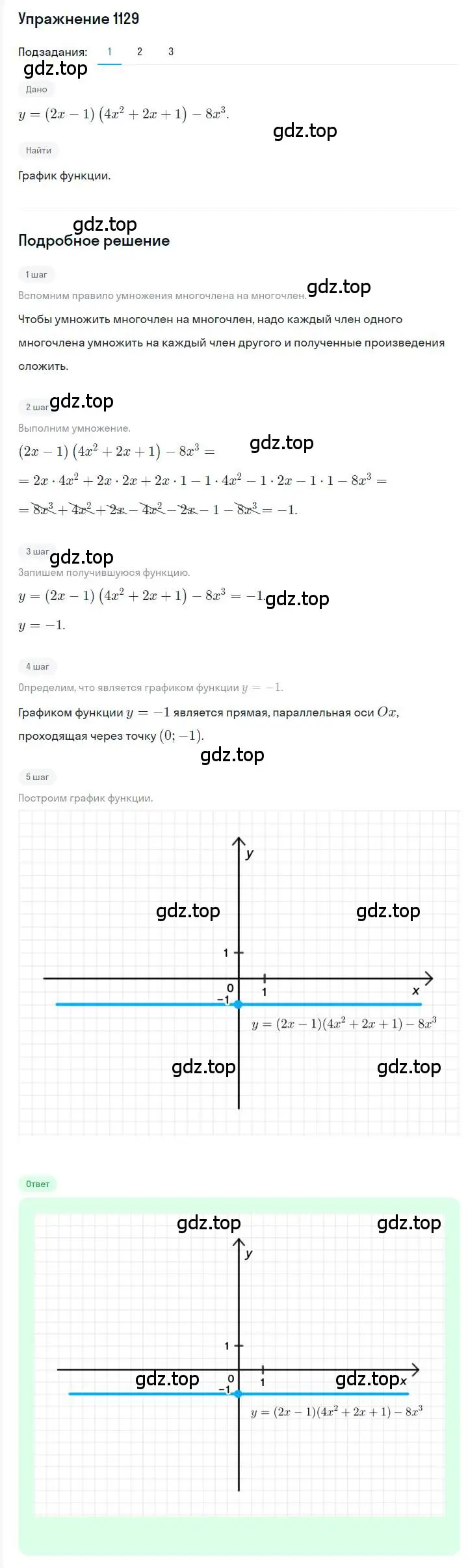 Решение номер 1129 (страница 222) гдз по алгебре 7 класс Мерзляк, Полонский, учебник