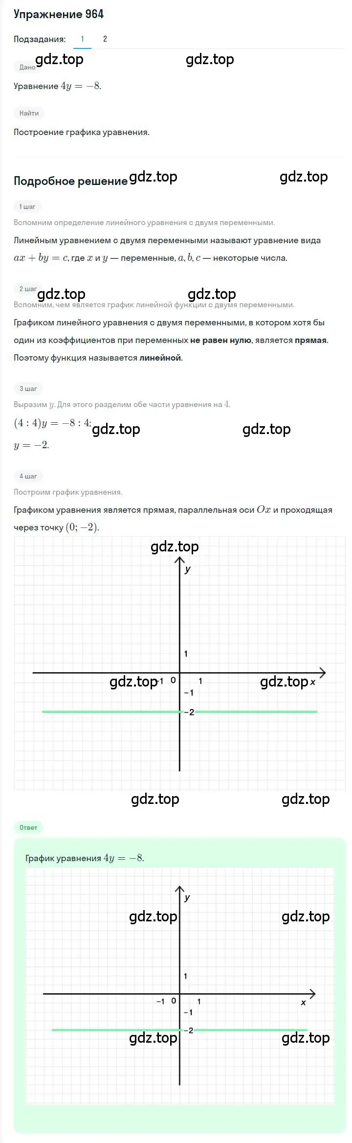 Решение номер 964 (страница 190) гдз по алгебре 7 класс Мерзляк, Полонский, учебник