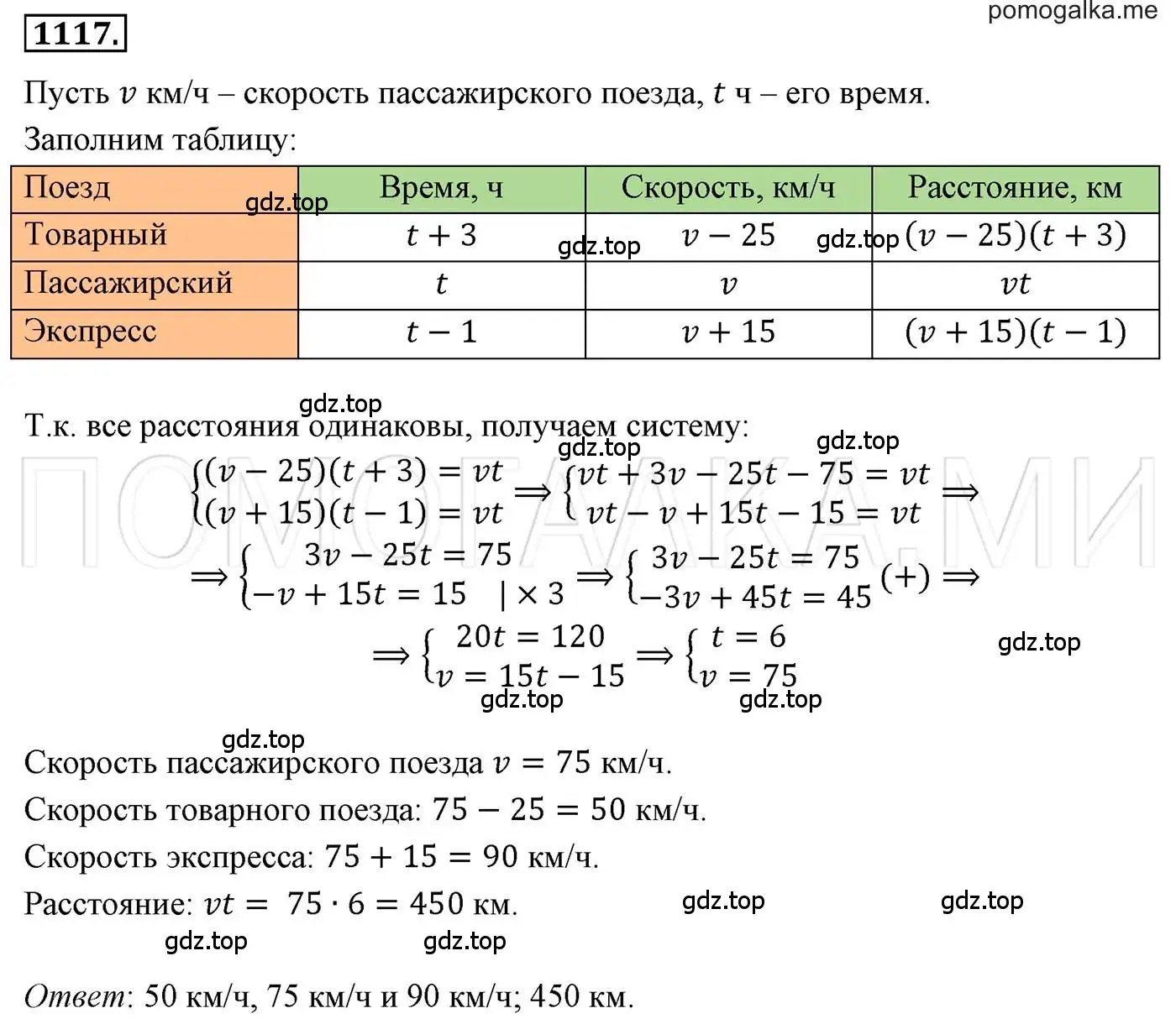 Решение 3. номер 1117 (страница 220) гдз по алгебре 7 класс Мерзляк, Полонский, учебник