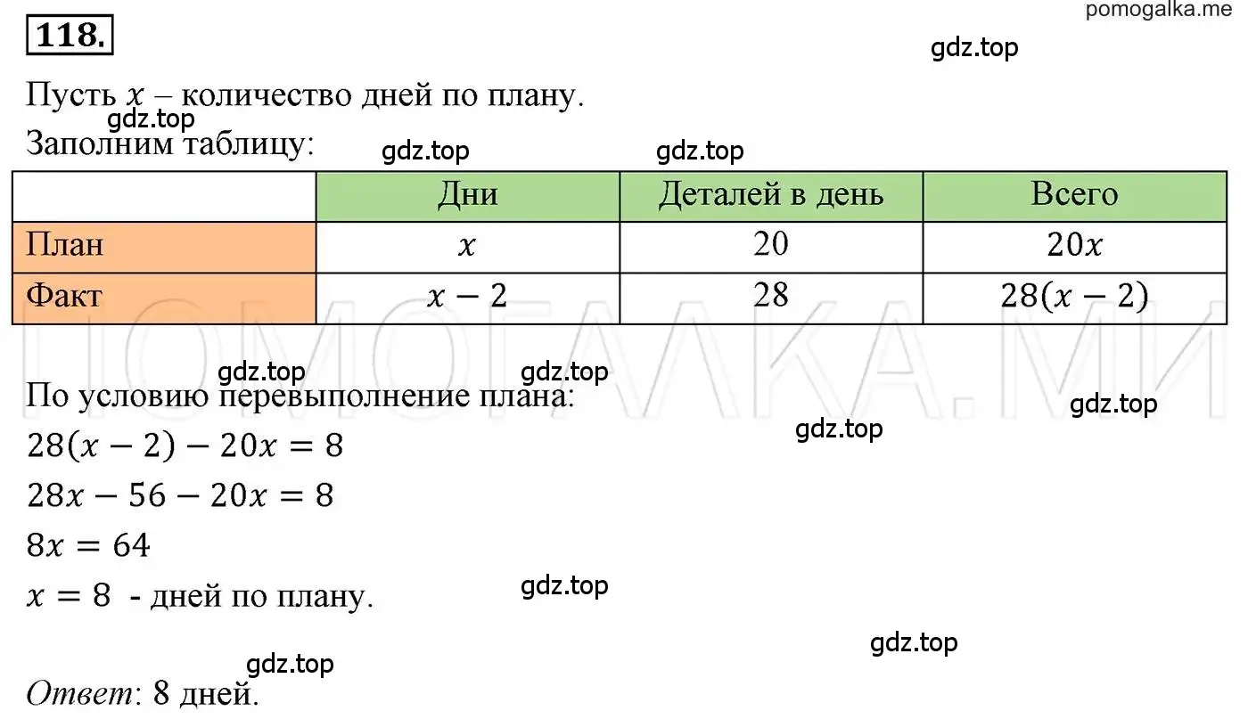 Решение 3. номер 118 (страница 25) гдз по алгебре 7 класс Мерзляк, Полонский, учебник