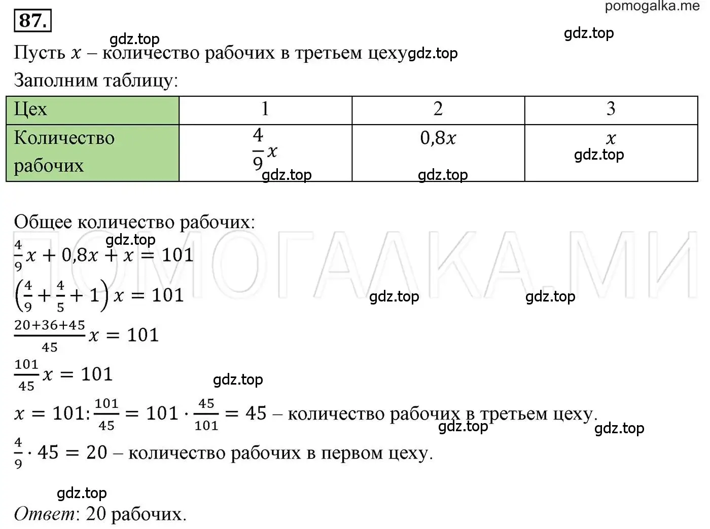 Решение 3. номер 87 (страница 22) гдз по алгебре 7 класс Мерзляк, Полонский, учебник