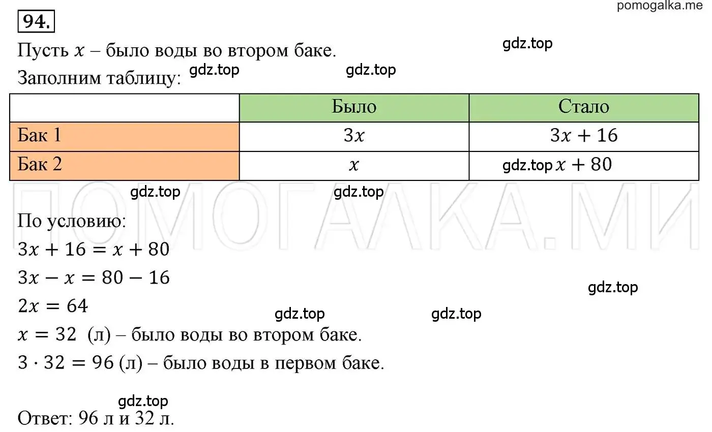 Решение 3. номер 94 (страница 22) гдз по алгебре 7 класс Мерзляк, Полонский, учебник