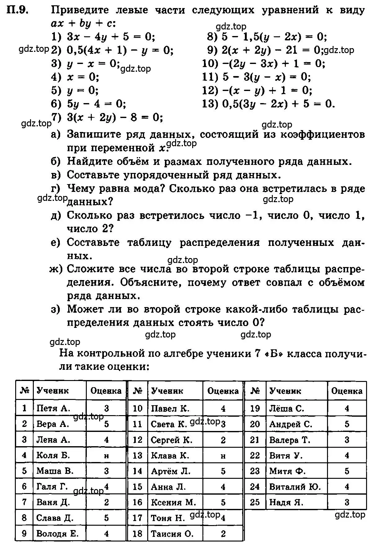 Условие номер 9 (страница 211) гдз по алгебре 7 класс Мордкович, задачник 2 часть