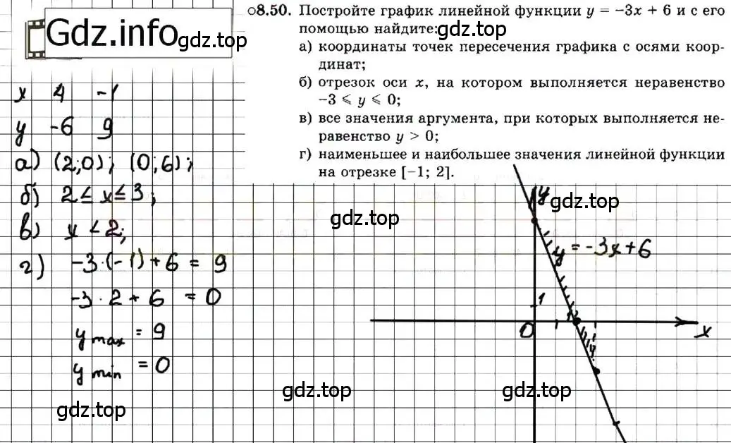 Решение 7. номер 8.50 (страница 50) гдз по алгебре 7 класс Мордкович, задачник 2 часть