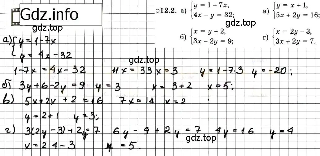 Решение 7. номер 12.2 (страница 66) гдз по алгебре 7 класс Мордкович, задачник 2 часть