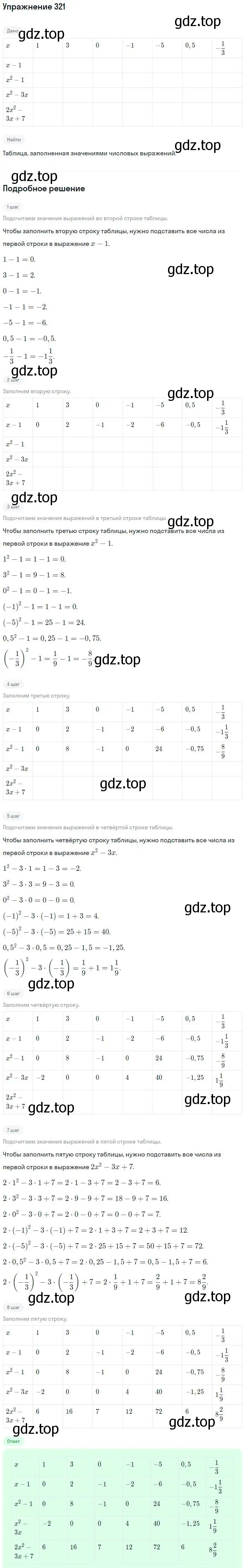Решение номер 321 (страница 95) гдз по алгебре 7 класс Никольский, Потапов, учебник