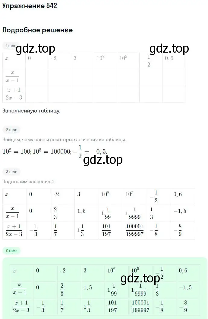 Решение номер 542 (страница 141) гдз по алгебре 7 класс Никольский, Потапов, учебник