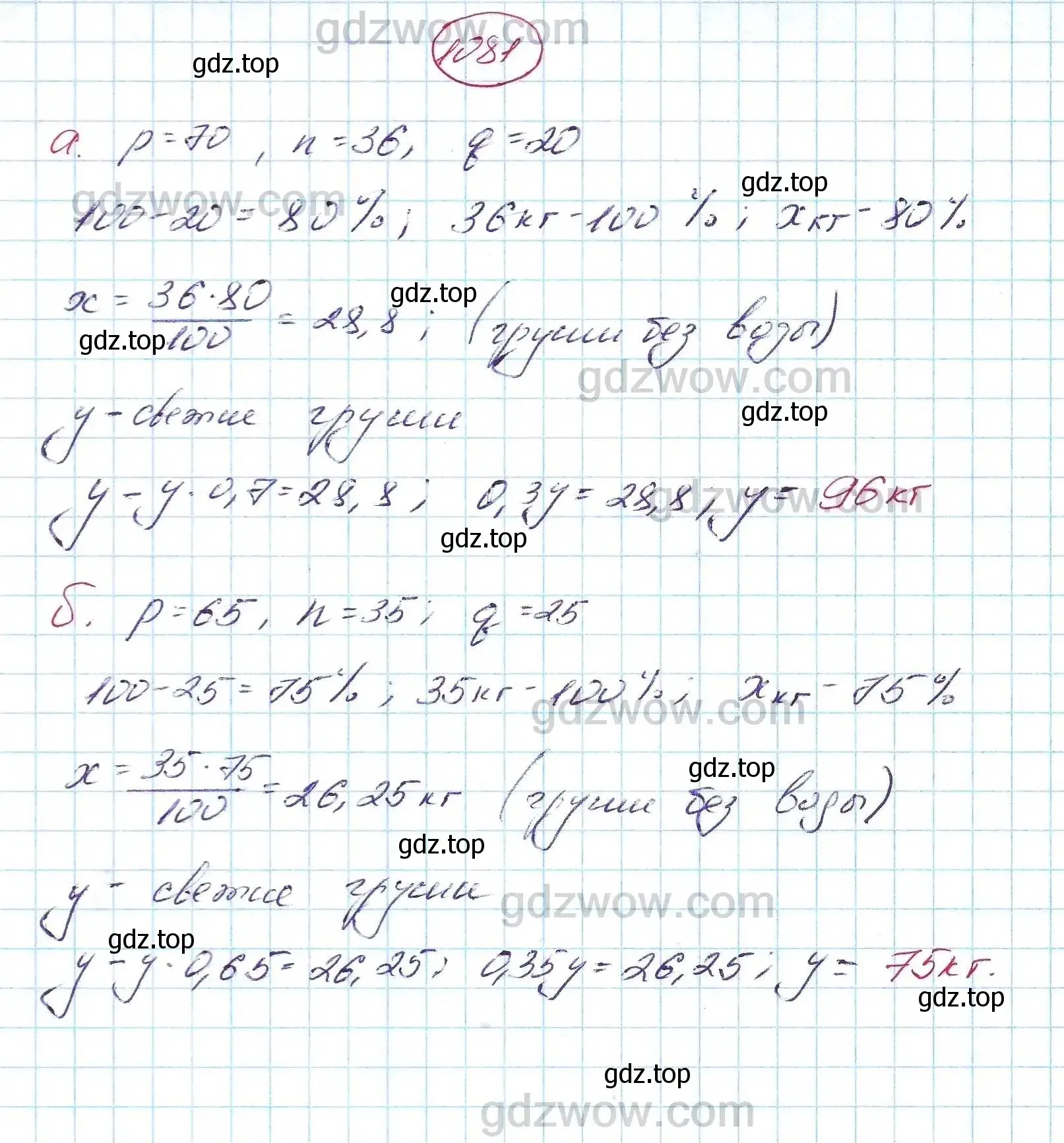 Решение 5. номер 1081 (страница 262) гдз по алгебре 7 класс Никольский, Потапов, учебник