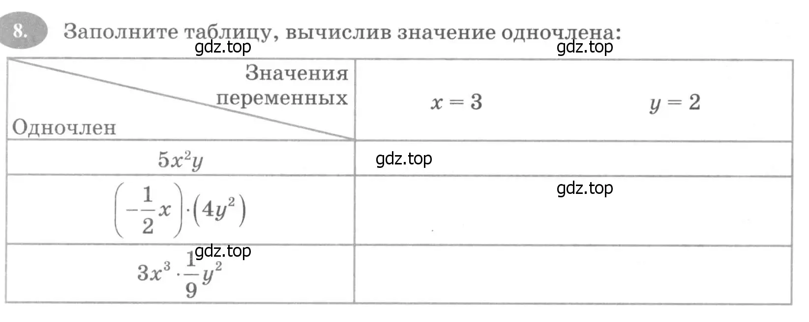 Условие номер 8 (страница 70) гдз по алгебре 7 класс Ключникова, Комиссарова, рабочая тетрадь