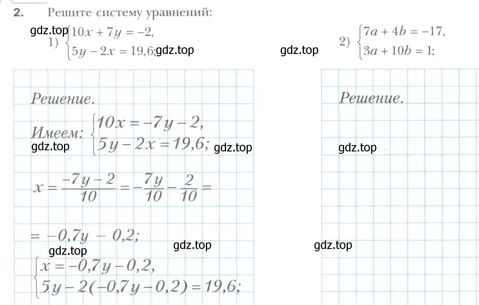 Условие номер 2 (страница 54) гдз по алгебре 7 класс Мерзляк, Полонский, рабочая тетрадь 2 часть