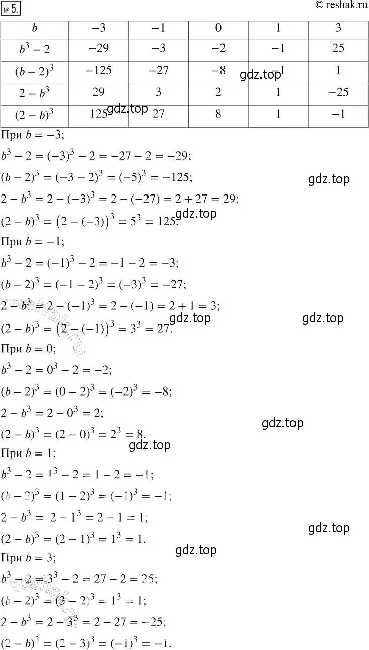 Решение 4. номер 5 (страница 5) гдз по алгебре 7 класс Мерзляк, Полонский, рабочая тетрадь 1 часть