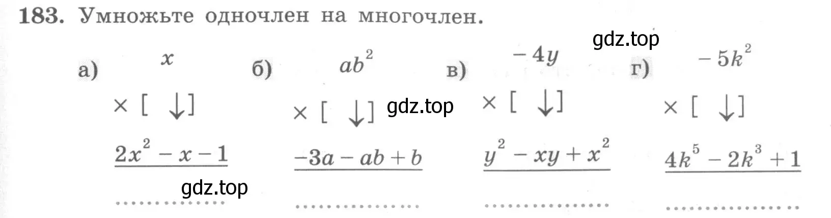 Условие номер 183 (страница 83) гдз по алгебре 7 класс Минаева, Рослова, рабочая тетрадь