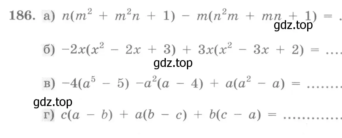 Условие номер 186 (страница 84) гдз по алгебре 7 класс Минаева, Рослова, рабочая тетрадь