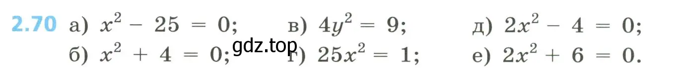 Условие номер 2.70 (страница 83) гдз по алгебре 8 класс Дорофеев, Суворова, учебник