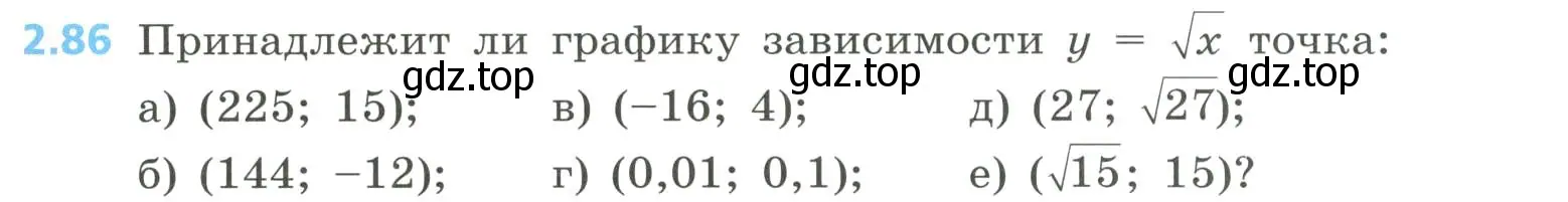 Условие номер 2.86 (страница 87) гдз по алгебре 8 класс Дорофеев, Суворова, учебник