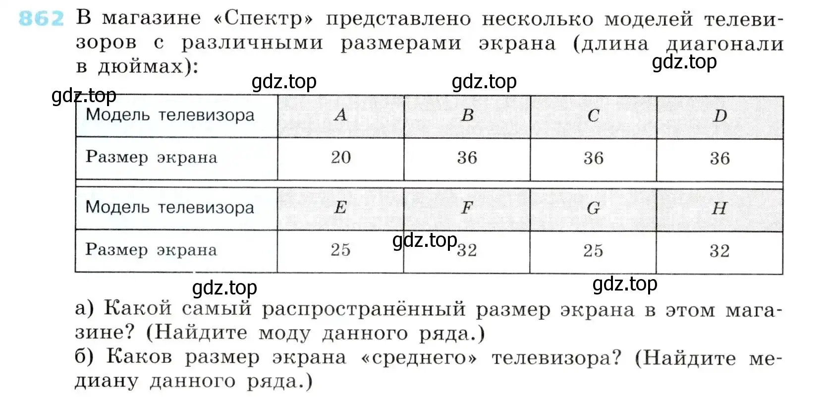 Условие номер 862 (страница 287) гдз по алгебре 8 класс Дорофеев, Суворова, учебник