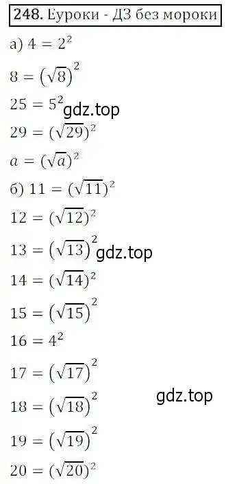Решение 3. номер 248 (страница 72) гдз по алгебре 8 класс Дорофеев, Суворова, учебник