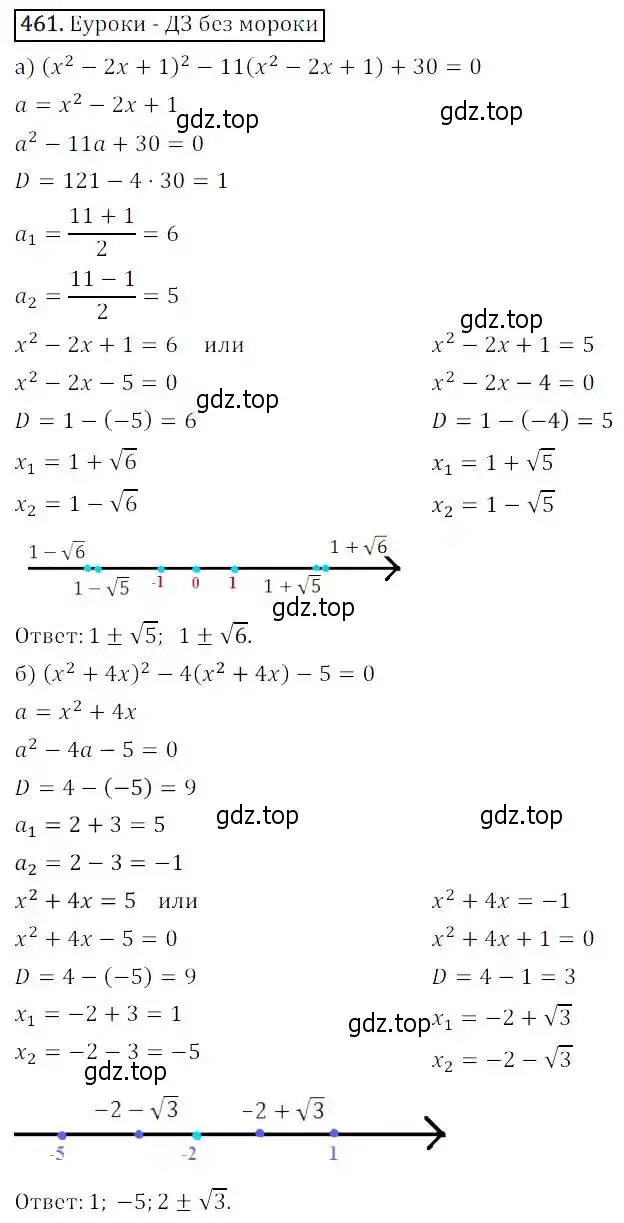 Решение 3. номер 461 (страница 133) гдз по алгебре 8 класс Дорофеев, Суворова, учебник