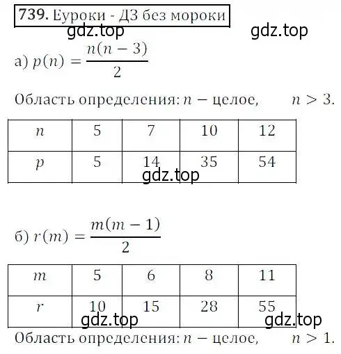 Решение 3. номер 739 (страница 239) гдз по алгебре 8 класс Дорофеев, Суворова, учебник