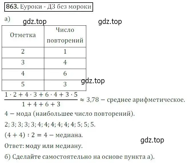 Решение 3. номер 863 (страница 288) гдз по алгебре 8 класс Дорофеев, Суворова, учебник