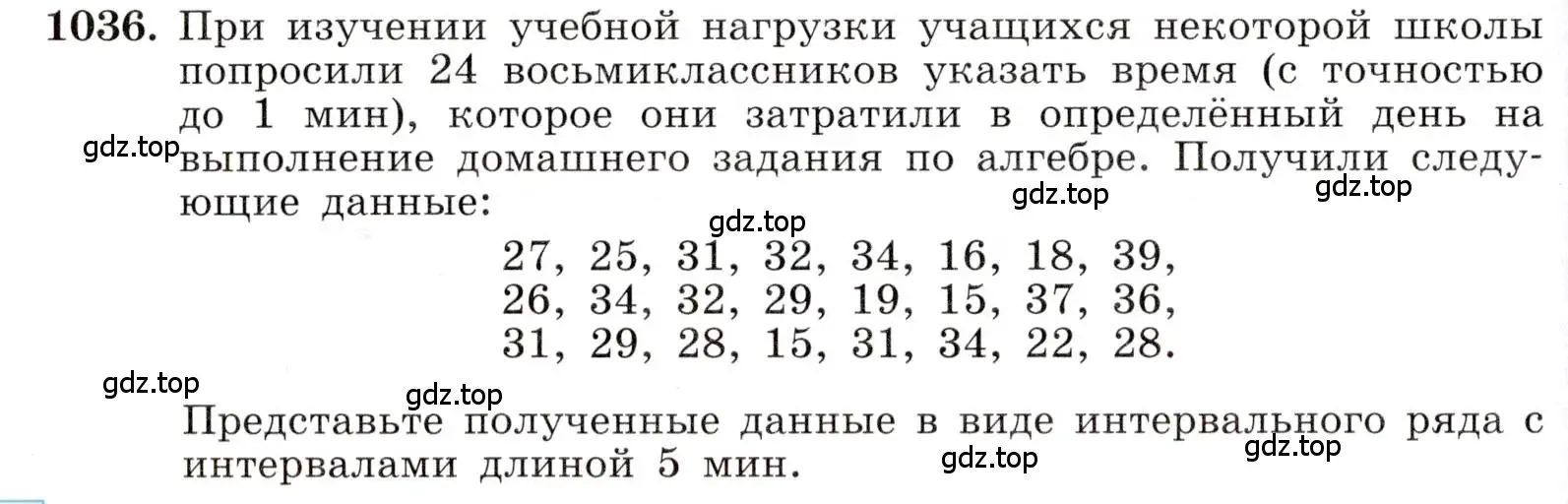 Условие номер 1036 (страница 230) гдз по алгебре 8 класс Макарычев, Миндюк, учебник