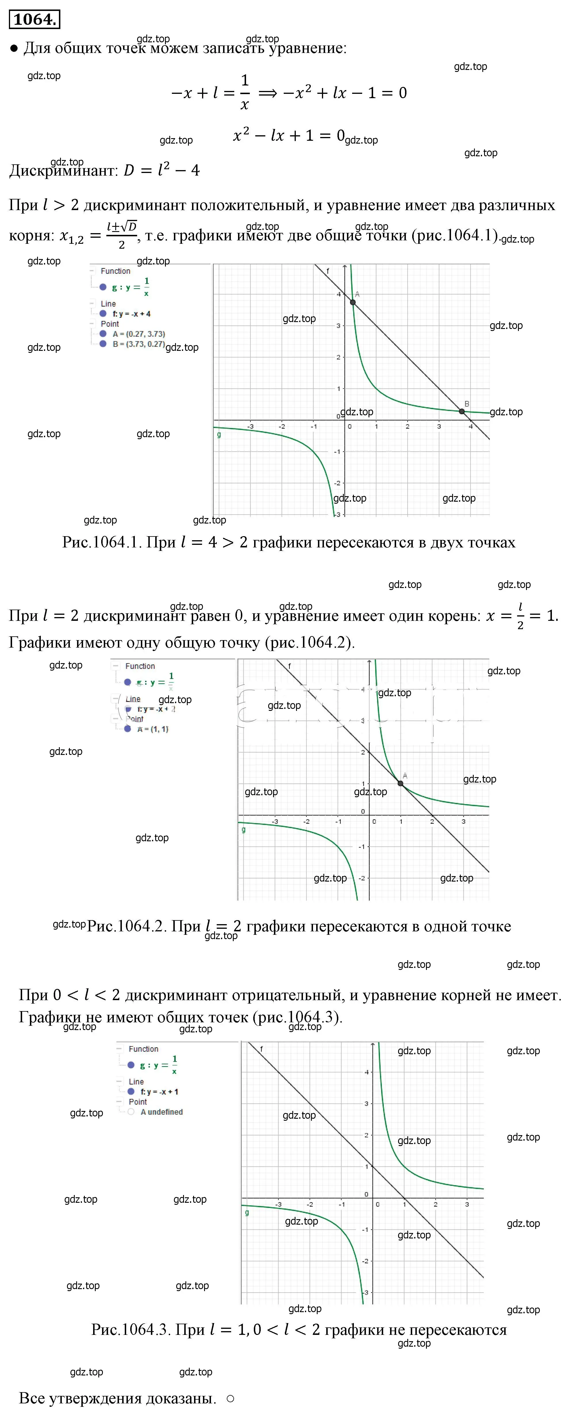 Решение 4. номер 1064 (страница 245) гдз по алгебре 8 класс Макарычев, Миндюк, учебник