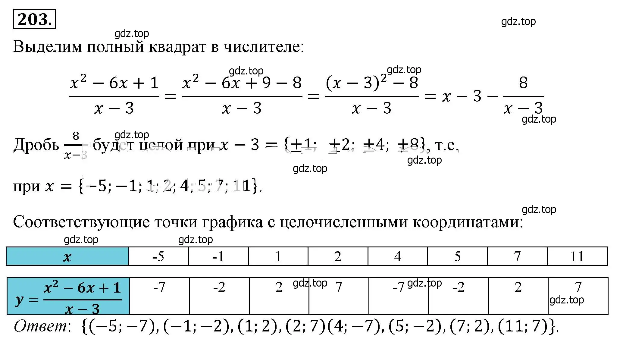 Решение 4. номер 203 (страница 52) гдз по алгебре 8 класс Макарычев, Миндюк, учебник