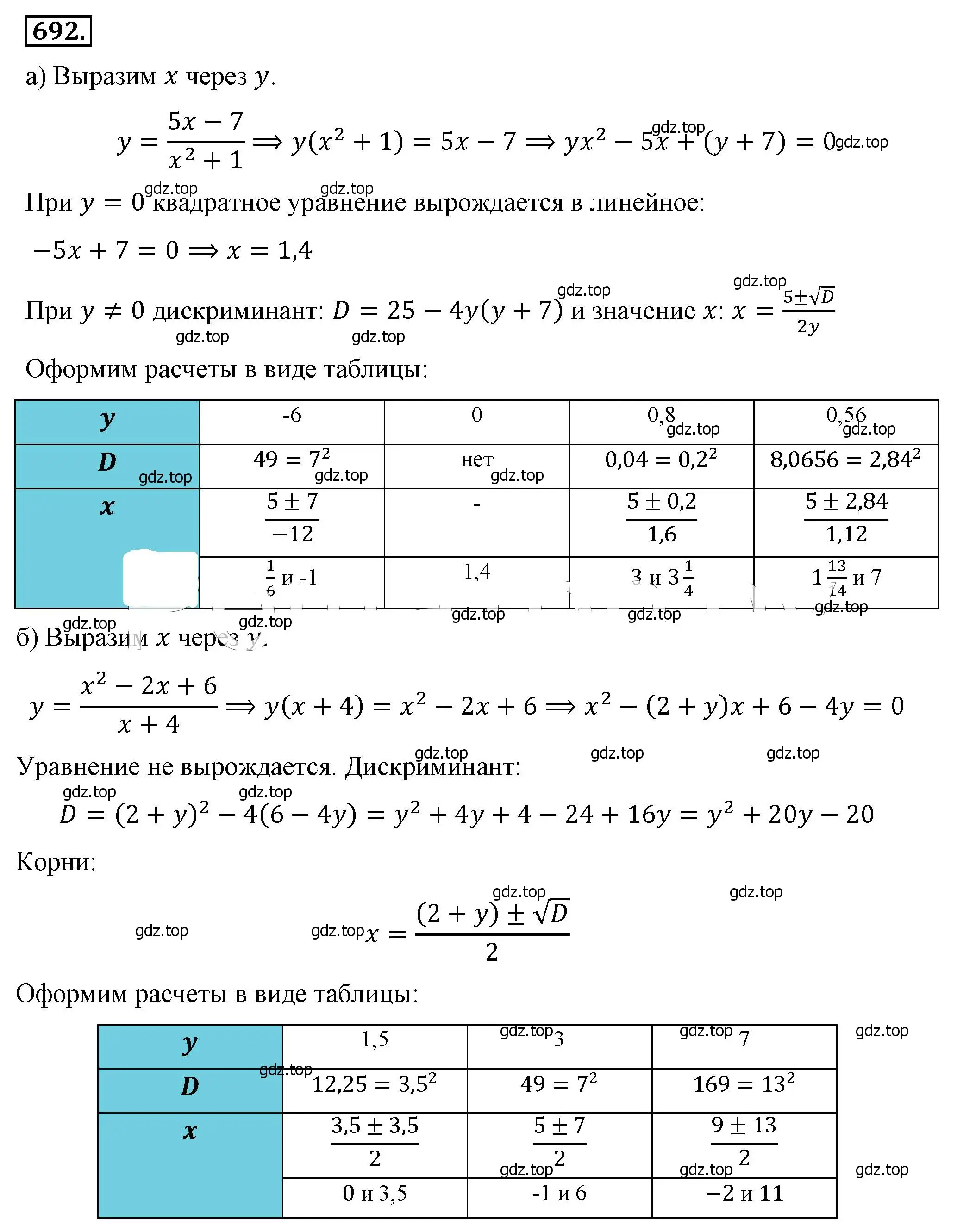 Решение 4. номер 692 (страница 155) гдз по алгебре 8 класс Макарычев, Миндюк, учебник