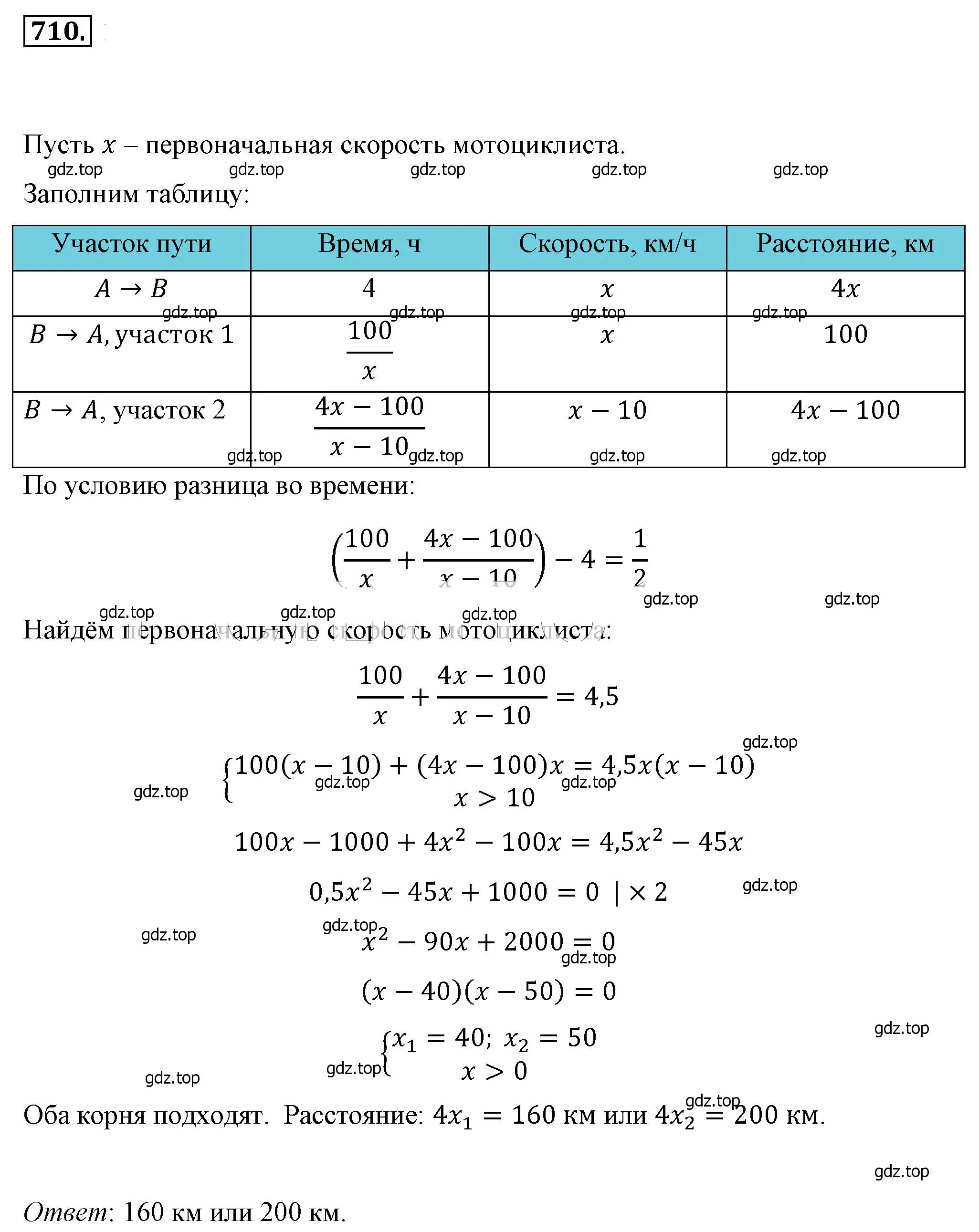 Решение 4. номер 710 (страница 158) гдз по алгебре 8 класс Макарычев, Миндюк, учебник