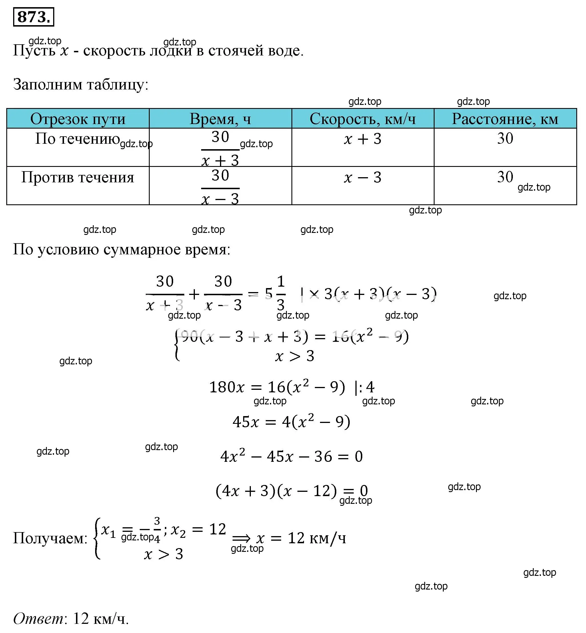 Решение 4. номер 873 (страница 194) гдз по алгебре 8 класс Макарычев, Миндюк, учебник