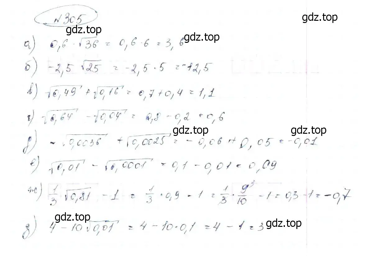 Решение 6. номер 305 (страница 76) гдз по алгебре 8 класс Макарычев, Миндюк, учебник