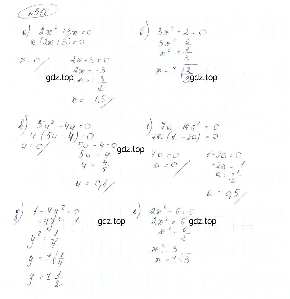 Решение 6. номер 518 (страница 120) гдз по алгебре 8 класс Макарычев, Миндюк, учебник
