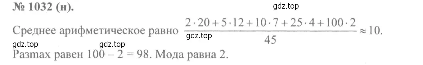 Решение 7. номер 1032 (страница 229) гдз по алгебре 8 класс Макарычев, Миндюк, учебник