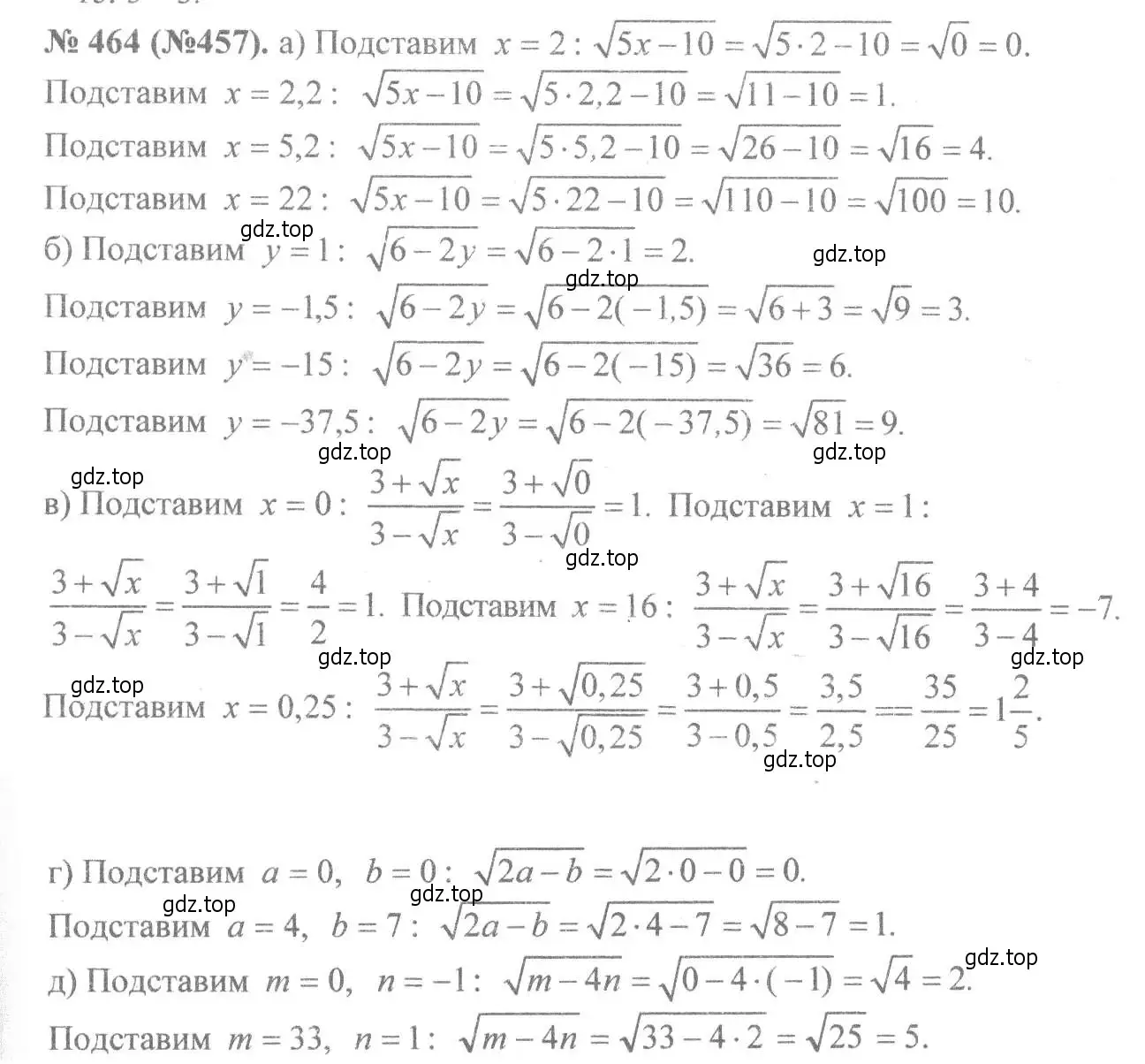 Решение 7. номер 464 (страница 110) гдз по алгебре 8 класс Макарычев, Миндюк, учебник