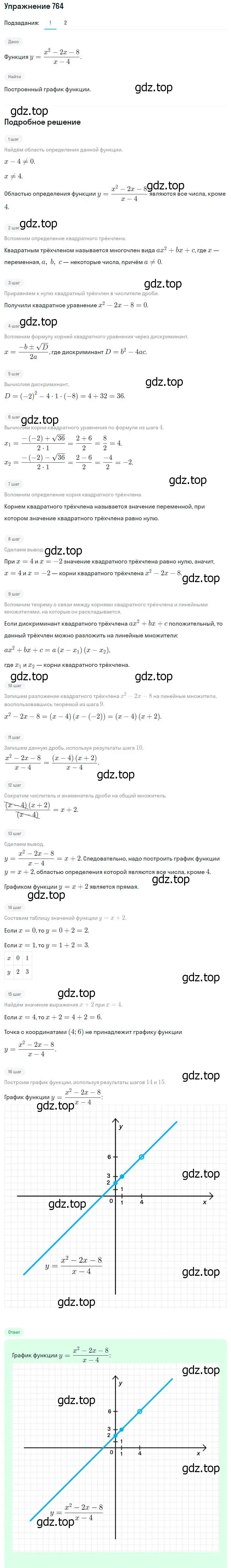 Решение номер 764 (страница 186) гдз по алгебре 8 класс Мерзляк, Полонский, учебник