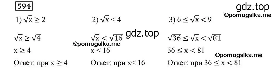 Решение 2. номер 594 (страница 148) гдз по алгебре 8 класс Мерзляк, Полонский, учебник