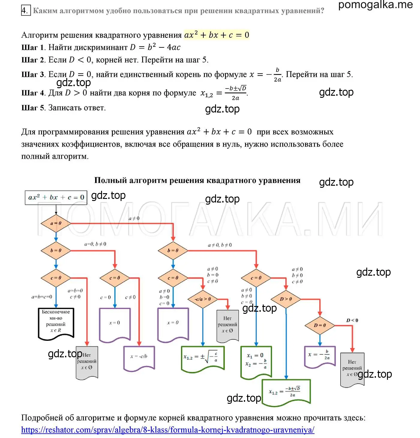 Решение 2. номер 4 (страница 168) гдз по алгебре 8 класс Мерзляк, Полонский, учебник