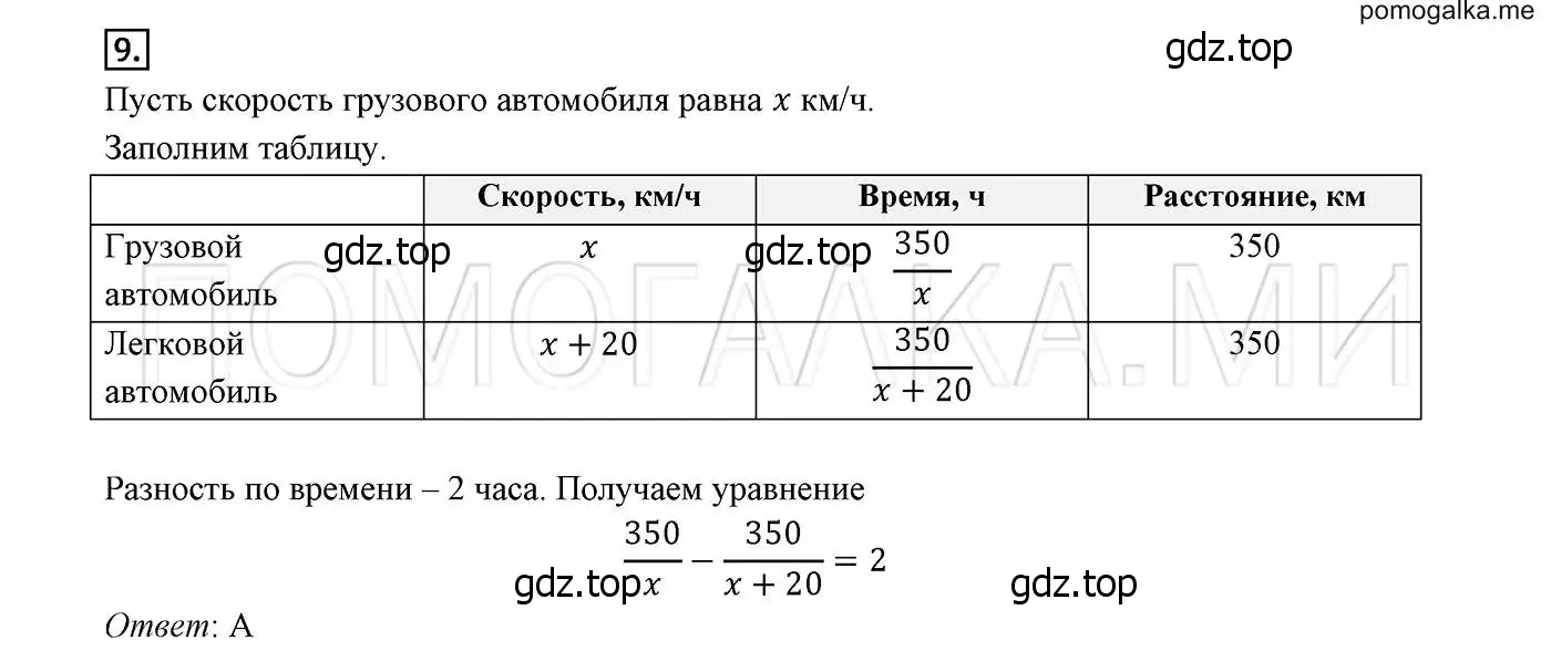 Решение 2. номер 9 (страница 211) гдз по алгебре 8 класс Мерзляк, Полонский, учебник