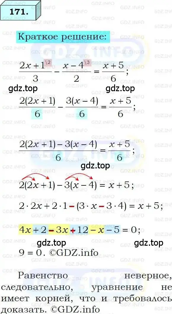Решение 3. номер 171 (страница 40) гдз по алгебре 8 класс Мерзляк, Полонский, учебник