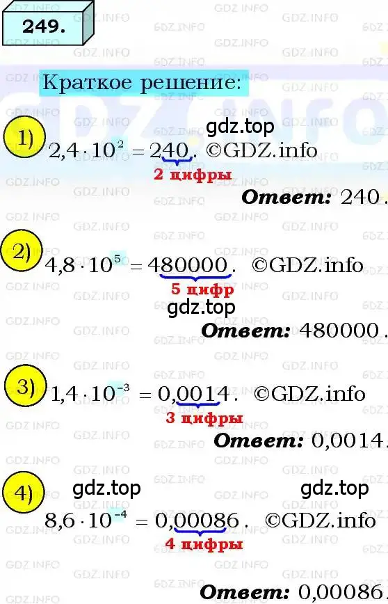 Решение 3. номер 249 (страница 64) гдз по алгебре 8 класс Мерзляк, Полонский, учебник