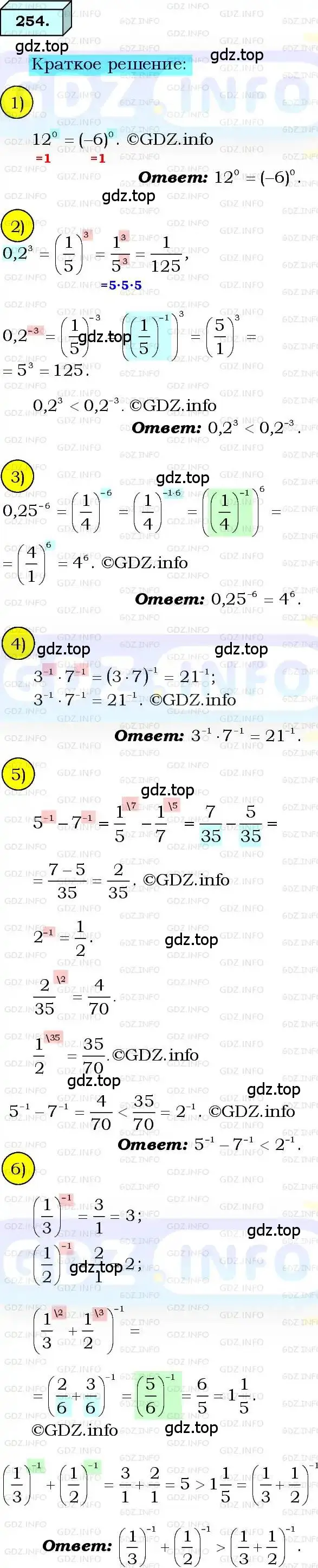 Решение 3. номер 254 (страница 64) гдз по алгебре 8 класс Мерзляк, Полонский, учебник